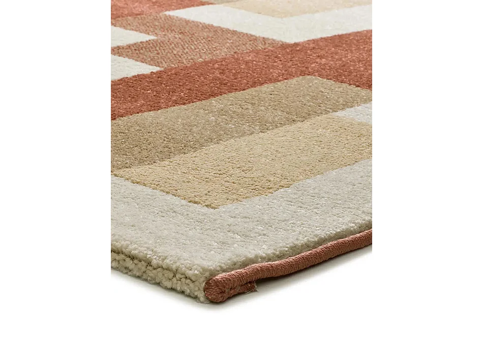 Tapis intérieur - géométrique - rouille / beige - 200 x 290 cm - ASTRA