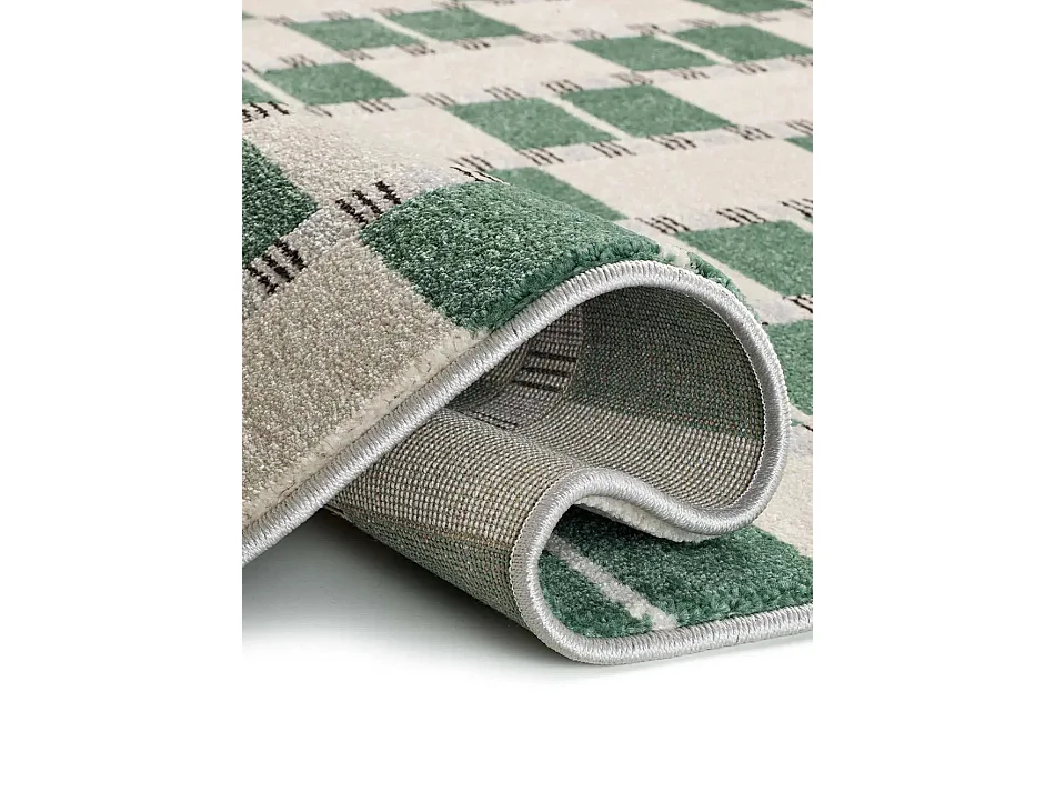 Tapis intérieur - géométrique - vert / beige - 133 x 190 cm - ASTRA