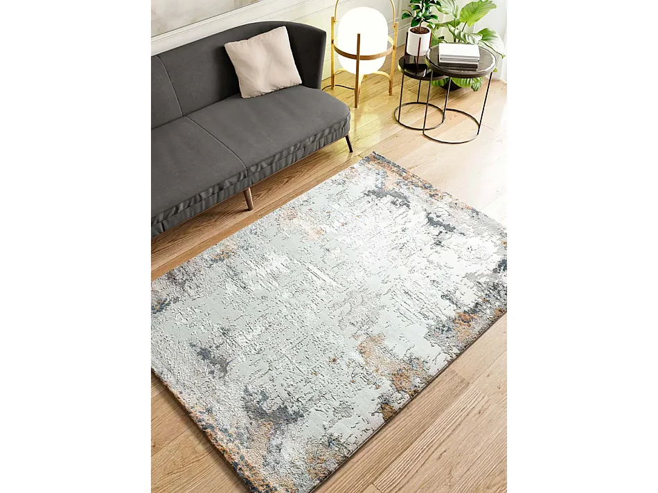 Tapis intérieur - abstrait avec relief - multicolore - 134 x 200 cm - KEOPS