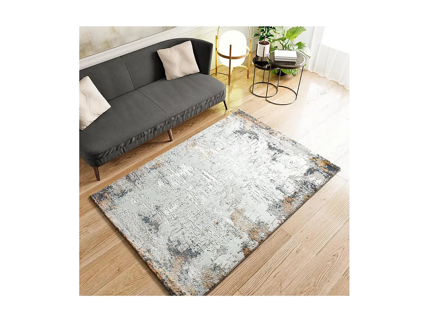 Tapis intérieur - abstrait avec relief - multicolore - 134 x 200 cm - KEOPS