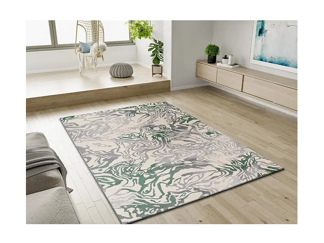 Tapis intérieur - abstrait - vert / gris - 160 x 230 cm - ASTRA