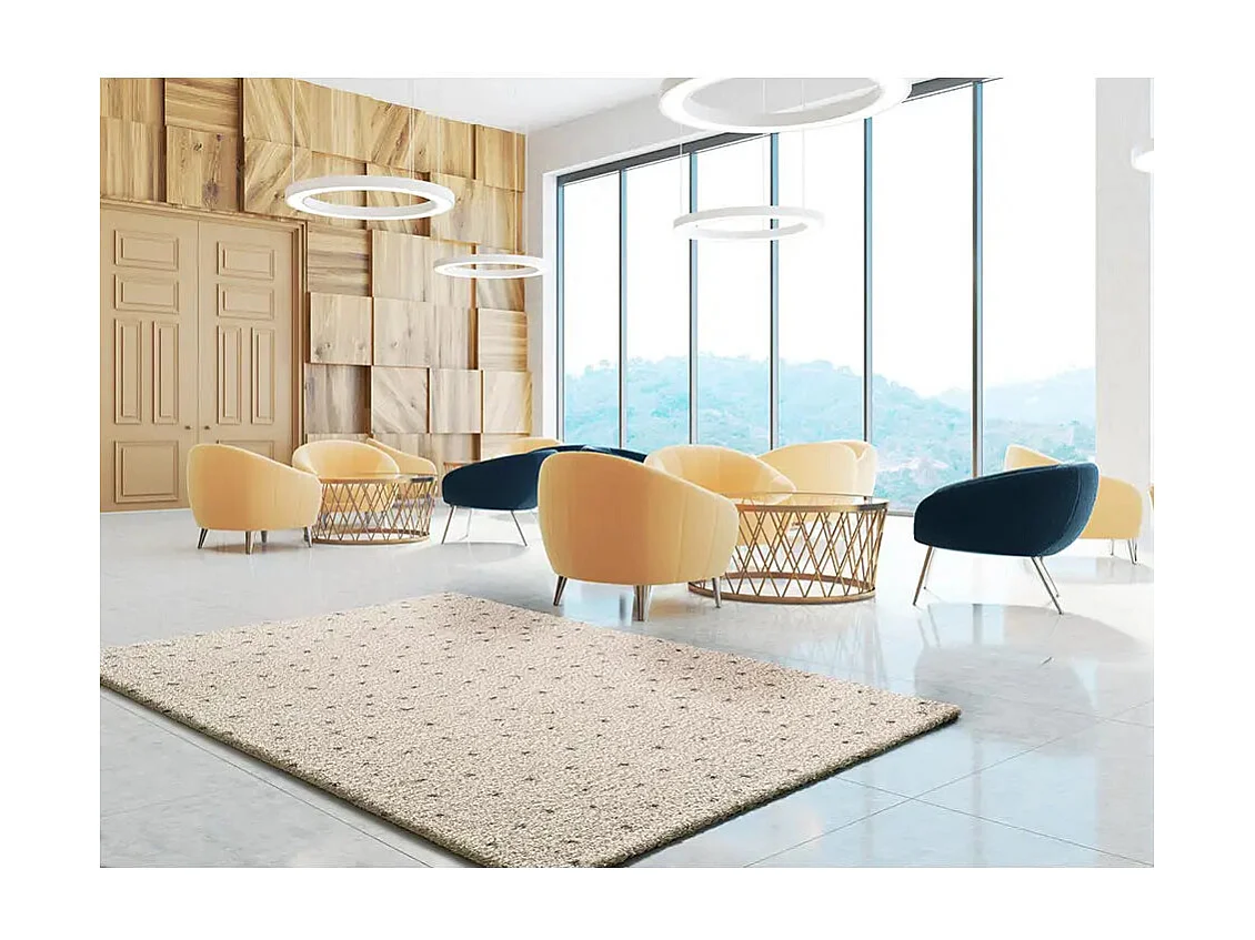 Hochflorteppich - modern shaggy - creme / schwarz - 80x150 cm - LUSH