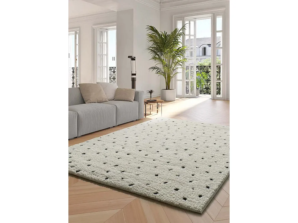 Tappeto interno - shaggy scandinavo - bianco - 120 x 170 cm - ATESA