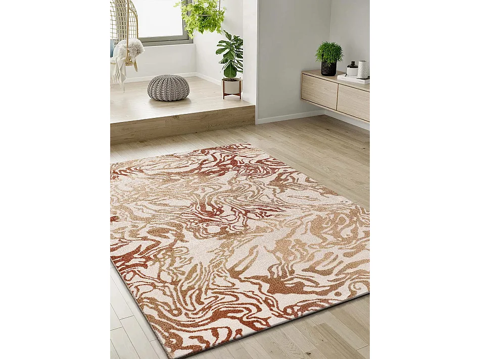 Tapis intérieur - abstrait - rouille / beige - 160 x 230 cm - ASTRA