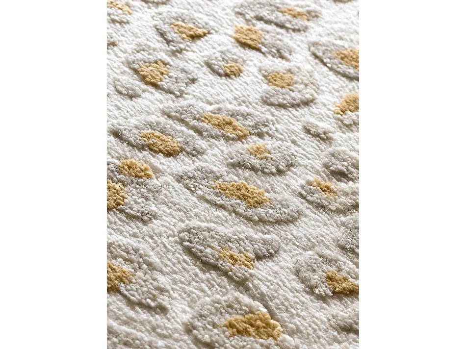 Alfombra interior  - moderno con relieve - gris / crema - 80 x 150 cm - AMARA