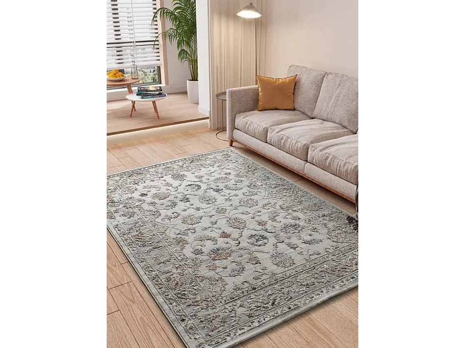 Laagpolig tapijt - vintage met reliëf - veelkleurig - 192x290 cm - KEOPS