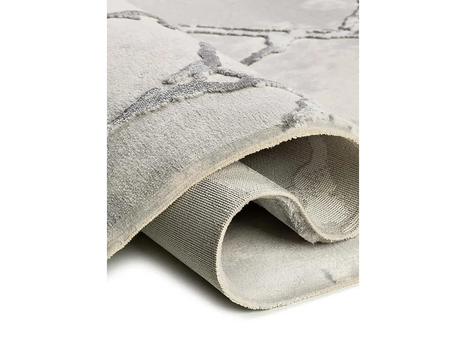 Tapis intérieur - effet marbre avec relief - gris - 115 x 170 cm - ORIS