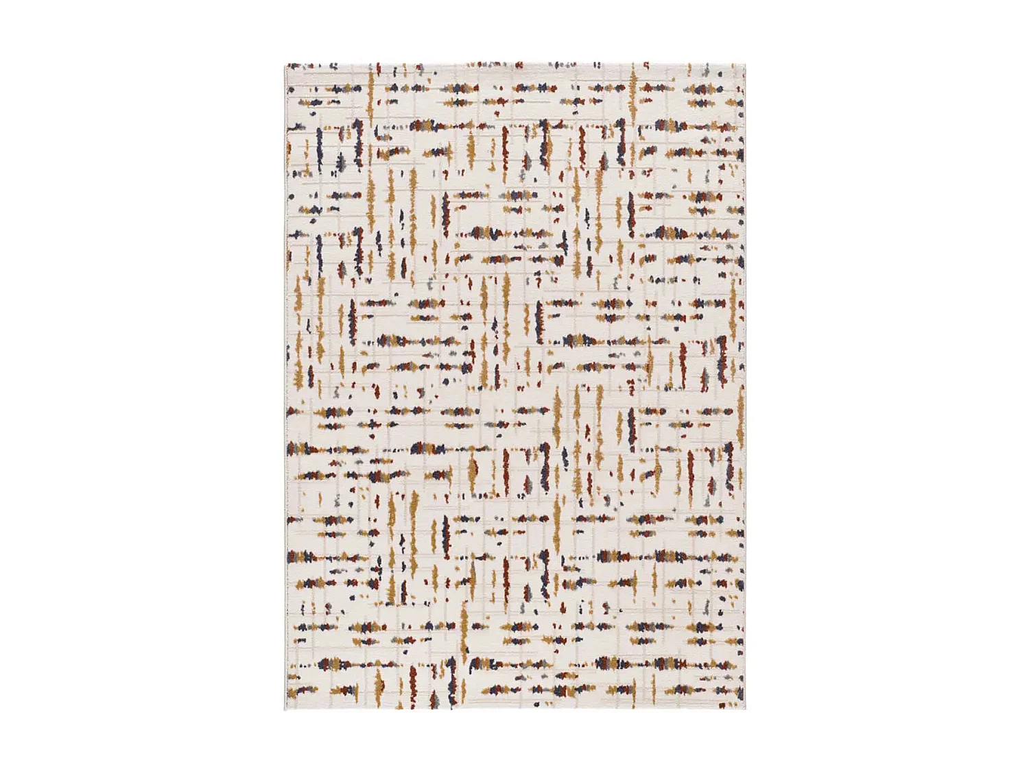 Tapis intérieur - géométrique avec relief - crème / multicolore - 80 x 150 cm - AMARA