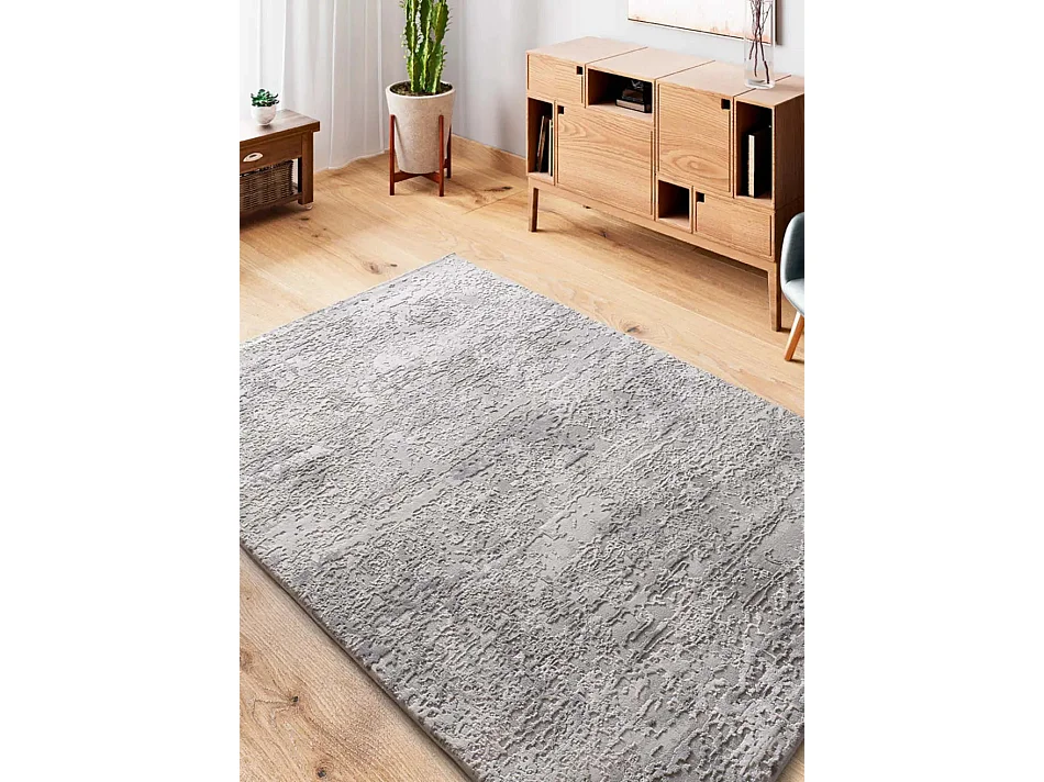 Tapis intérieur - abstrait avec relief - gris - 154 x 230 cm - ORIS