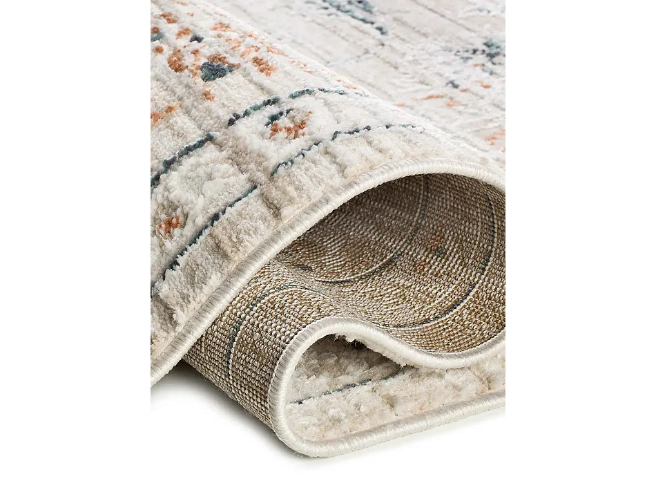 Laagpolig tapijt - vintage met reliëf - veelkleurig - 77x150 cm - KEOPS