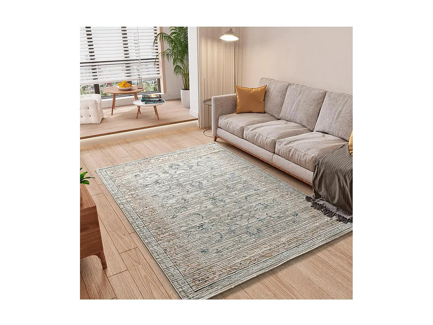 Laagpolig tapijt - vintage met reliëf - veelkleurig - 77x150 cm - KEOPS