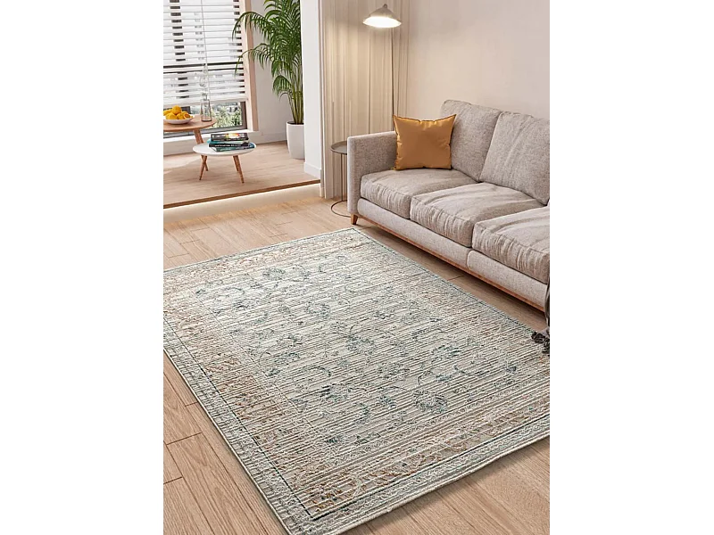 Tapis intérieur - vintage avec relief - multicolore - 77 x 150 cm - KEOPS
