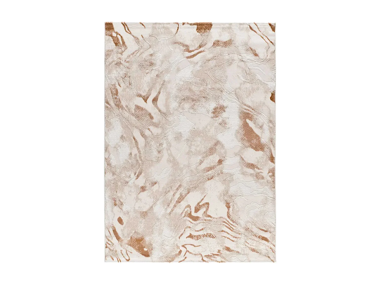 Tapis intérieur - abstrait avec relief - beige / rouille - 154 x 230 cm - KEOPS