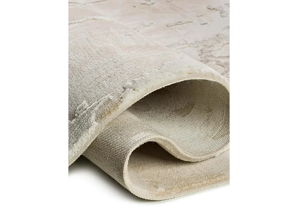Laagpolig tapijt - marmer effect met reliëf - beige - 115x170 cm - ORIS