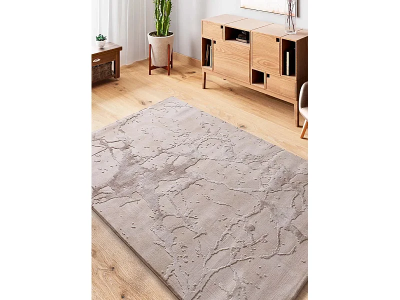 Tapis intérieur - effet marbre avec relief - beige - 115 x 170 cm - ORIS