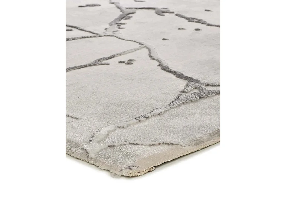 Tapis intérieur - effet marbre avec relief - gris - 154 x 230 cm - ORIS