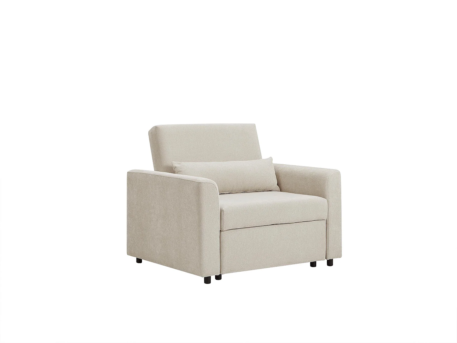 Fauteuil convertible en tissu chenille beige NINEPI