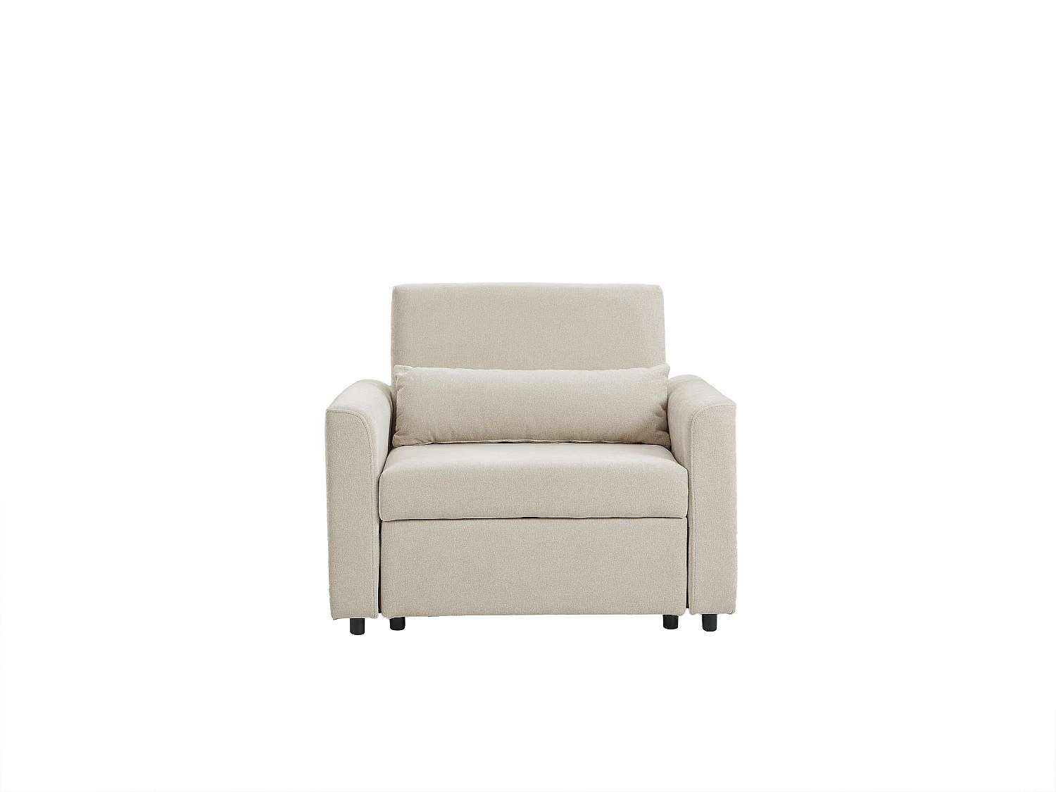 Fauteuil convertible en tissu chenille beige NINEPI