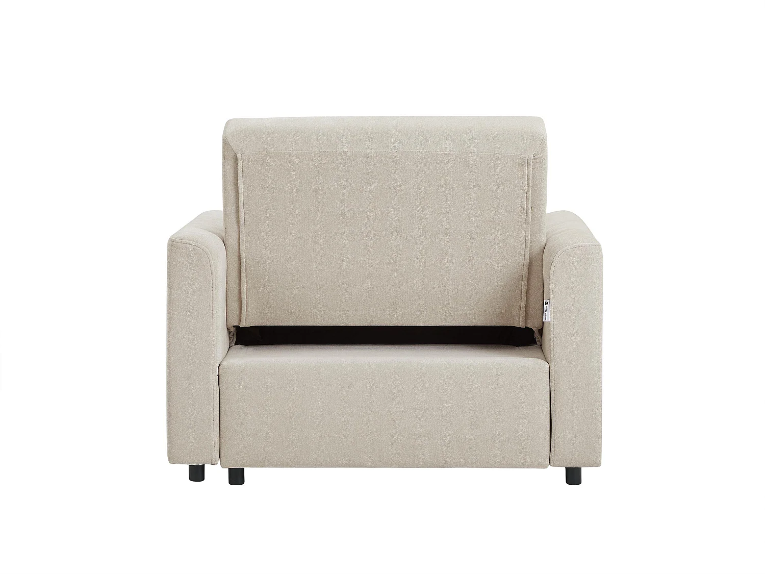 Fauteuil convertible en tissu chenille beige NINEPI