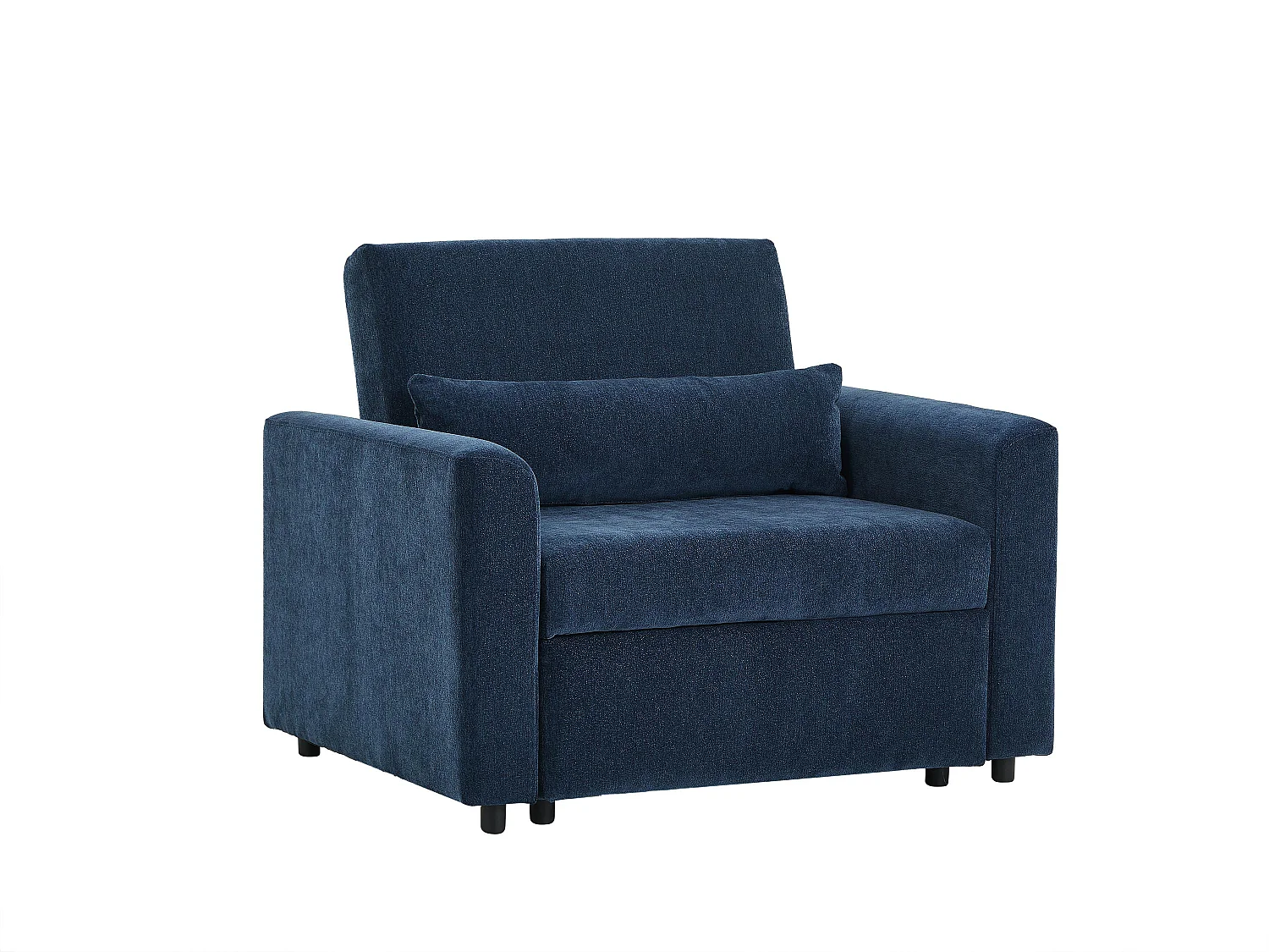 Uitklapbare fauteuil in nachtblauwe chenillestof - NINEPI