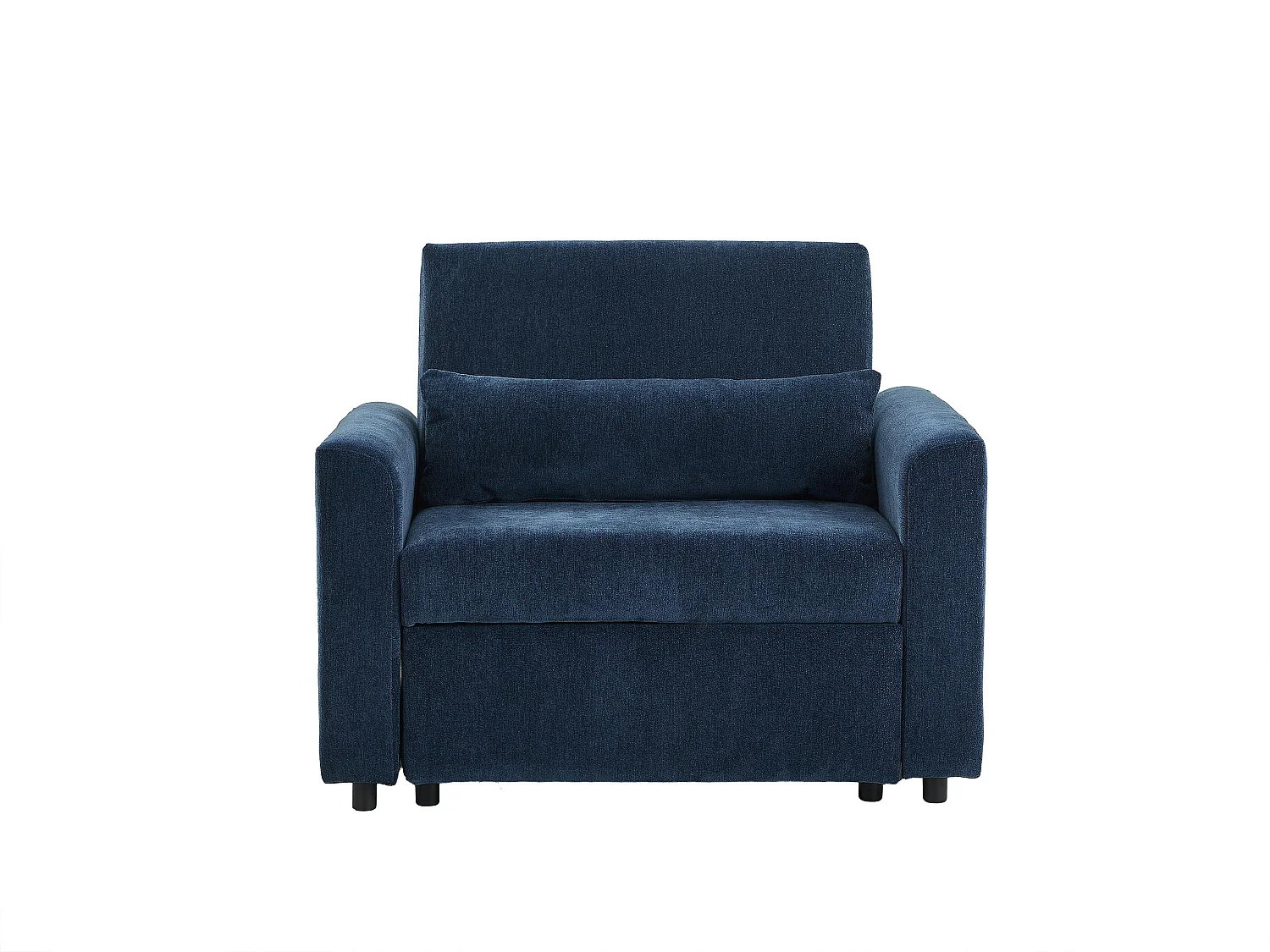 Uitklapbare fauteuil in nachtblauwe chenillestof - NINEPI