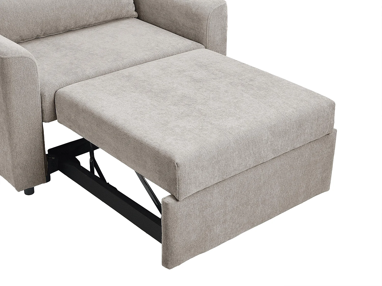 Fauteuil convertible en tissu chenille gris clair NINEPI