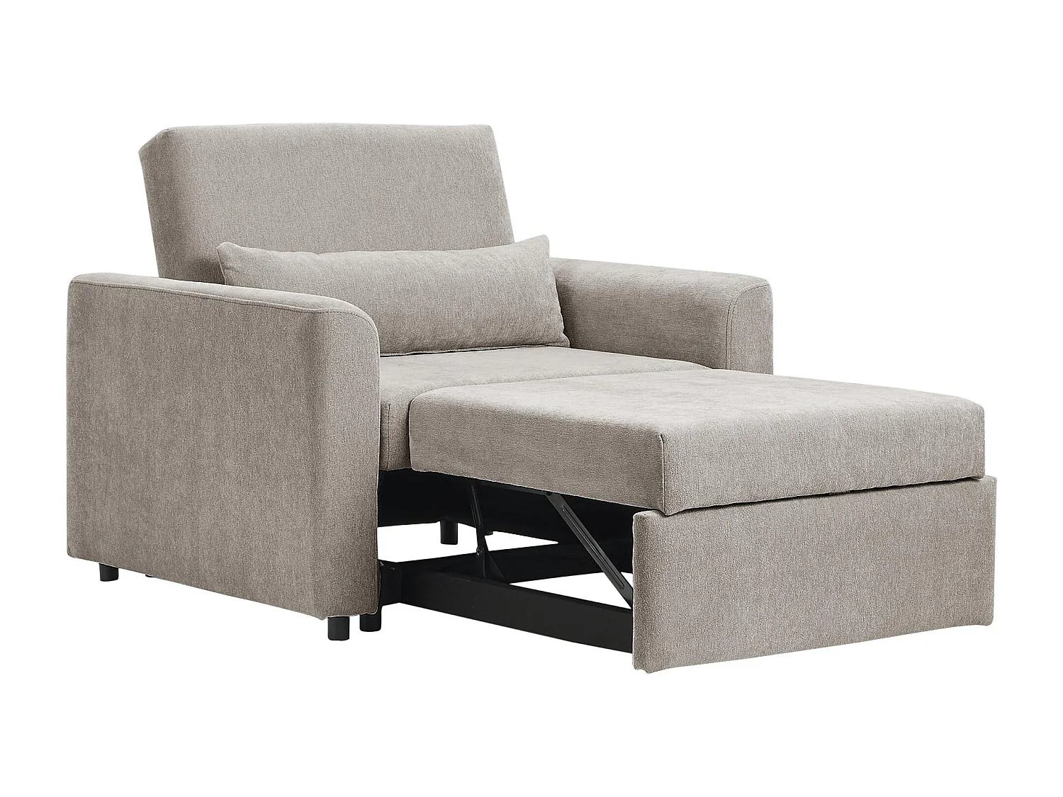 Fauteuil convertible en tissu chenille gris clair NINEPI