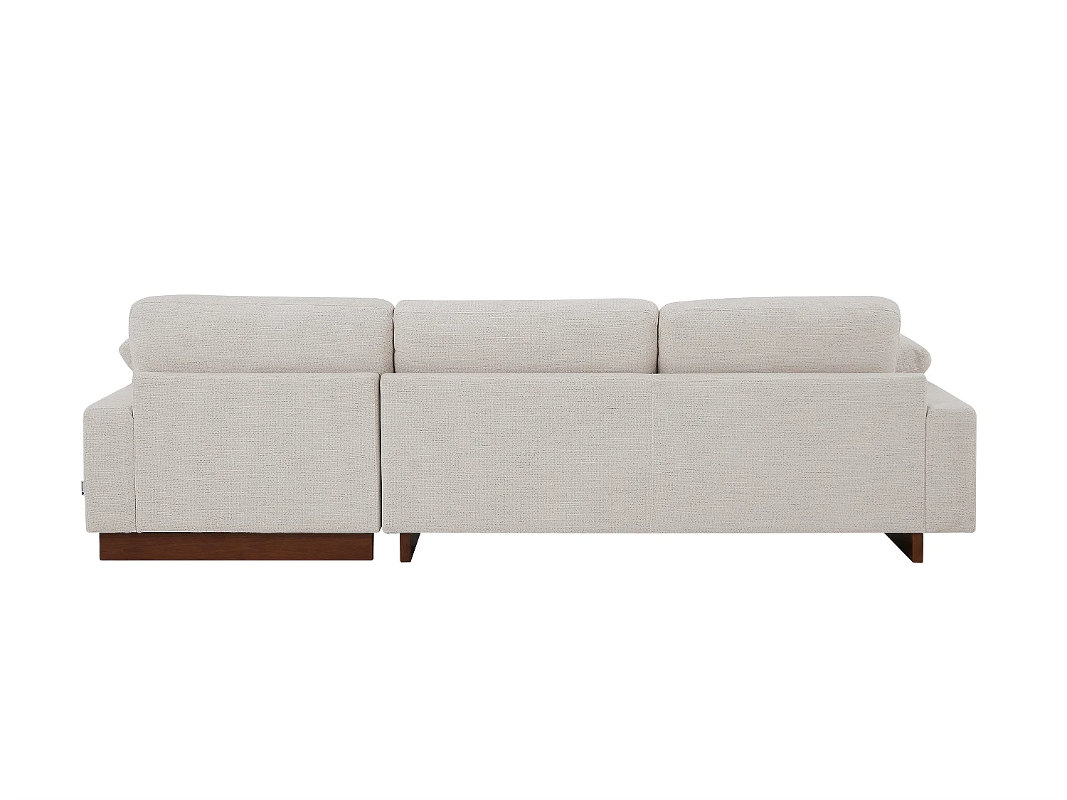 Canapé d'angle droit en tissu texturé taupe MABONO