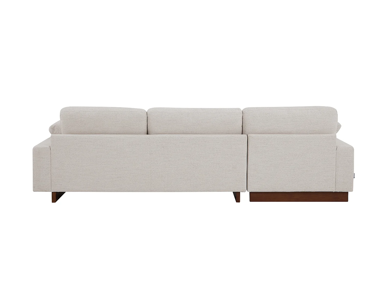 Canapé d'angle gauche en tissu texturé taupe MABONO