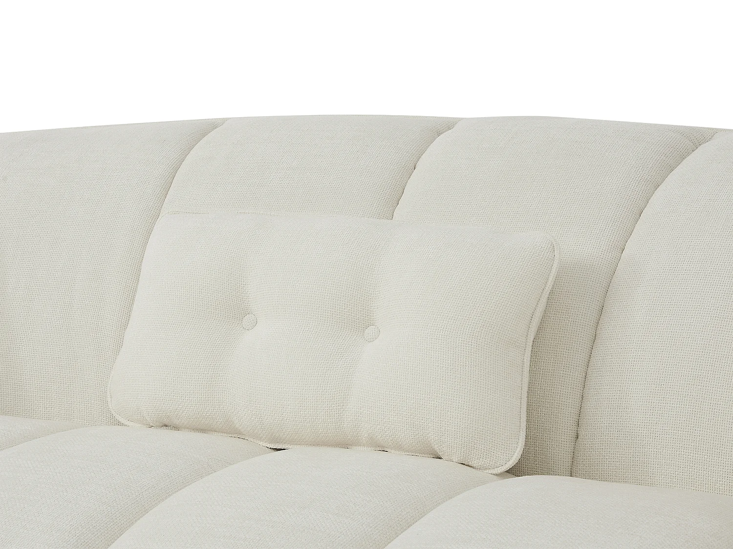 Canapé 3 places en tissu texturé blanc cassé RALIBO