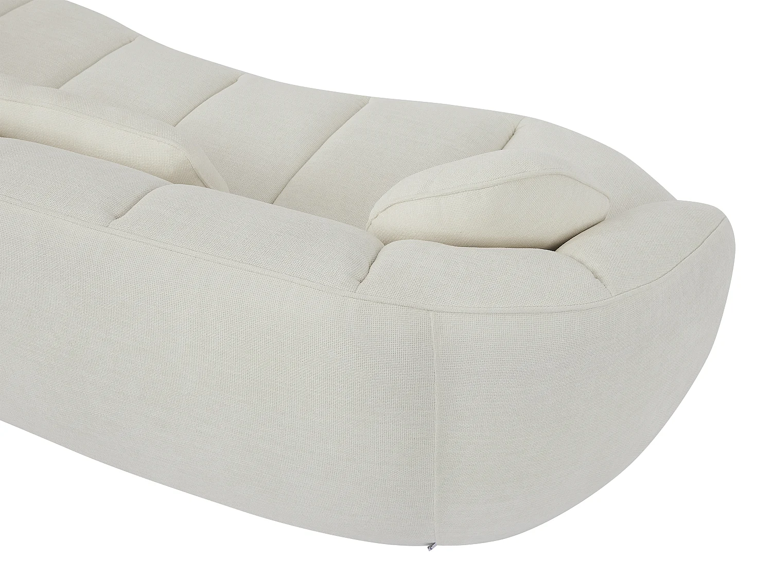 Canapé 3 places en tissu texturé blanc cassé RALIBO