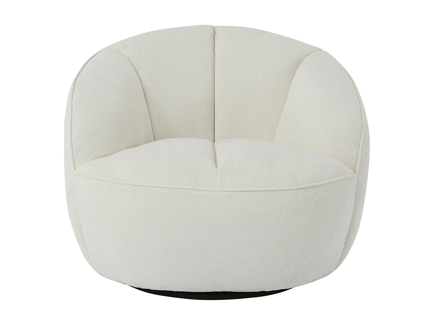 Fauteuil en tissu texturé blanc cassé RALIBO