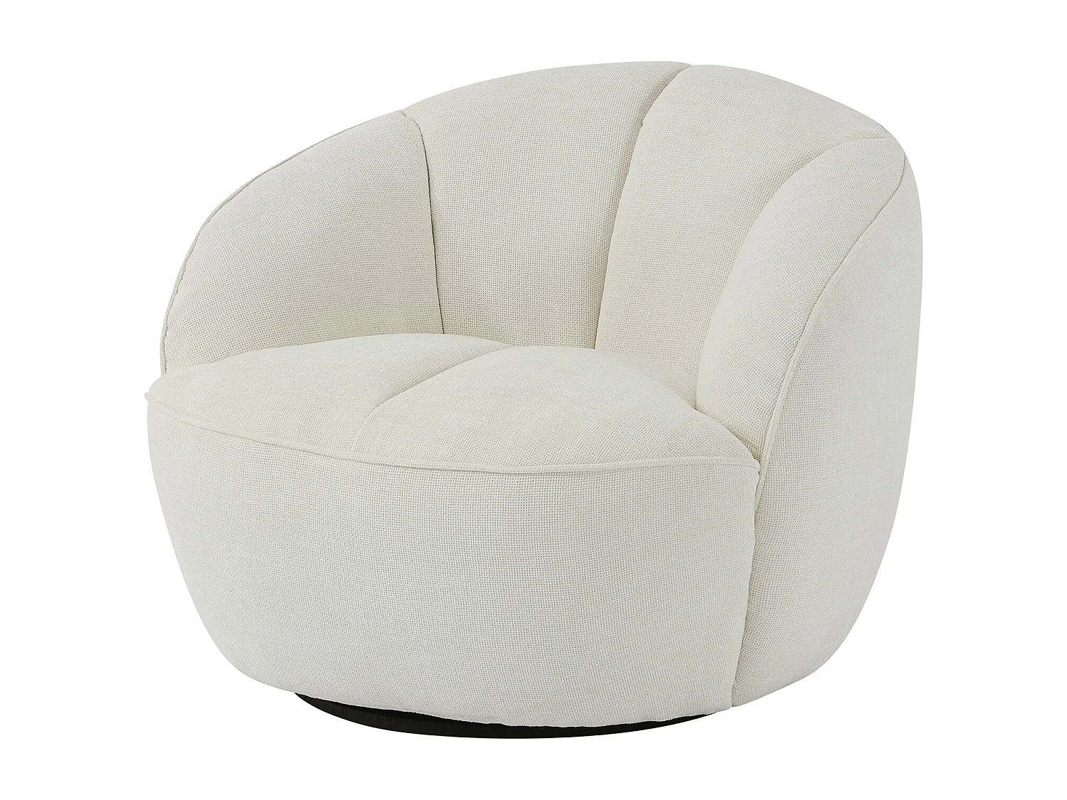 Fauteuil en tissu texturé blanc cassé RALIBO