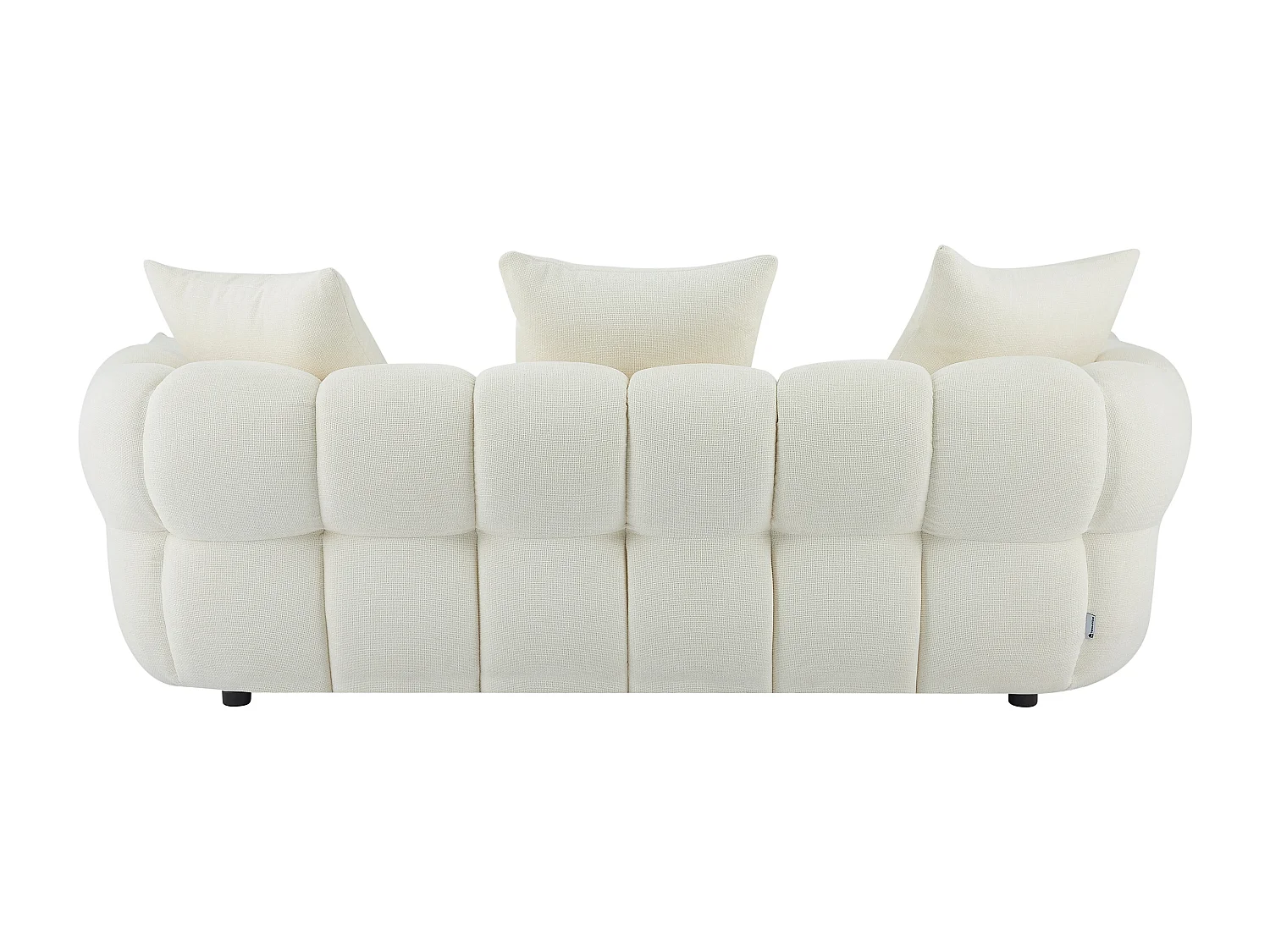 Canapé 3 places en tissu texturé blanc cassé KIMACA