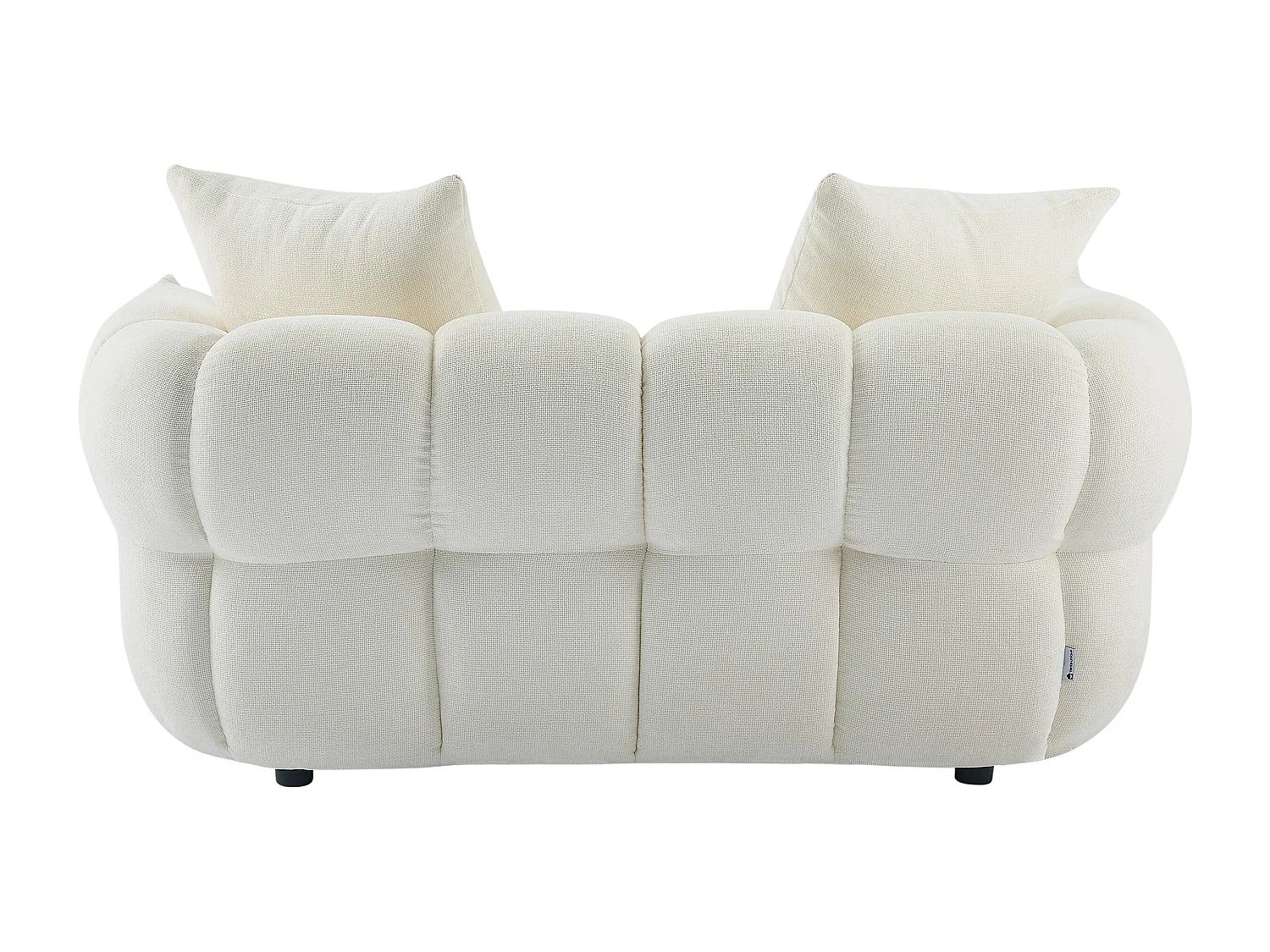 Canapé 2 places en tissu texturé blanc cassé KIMACA