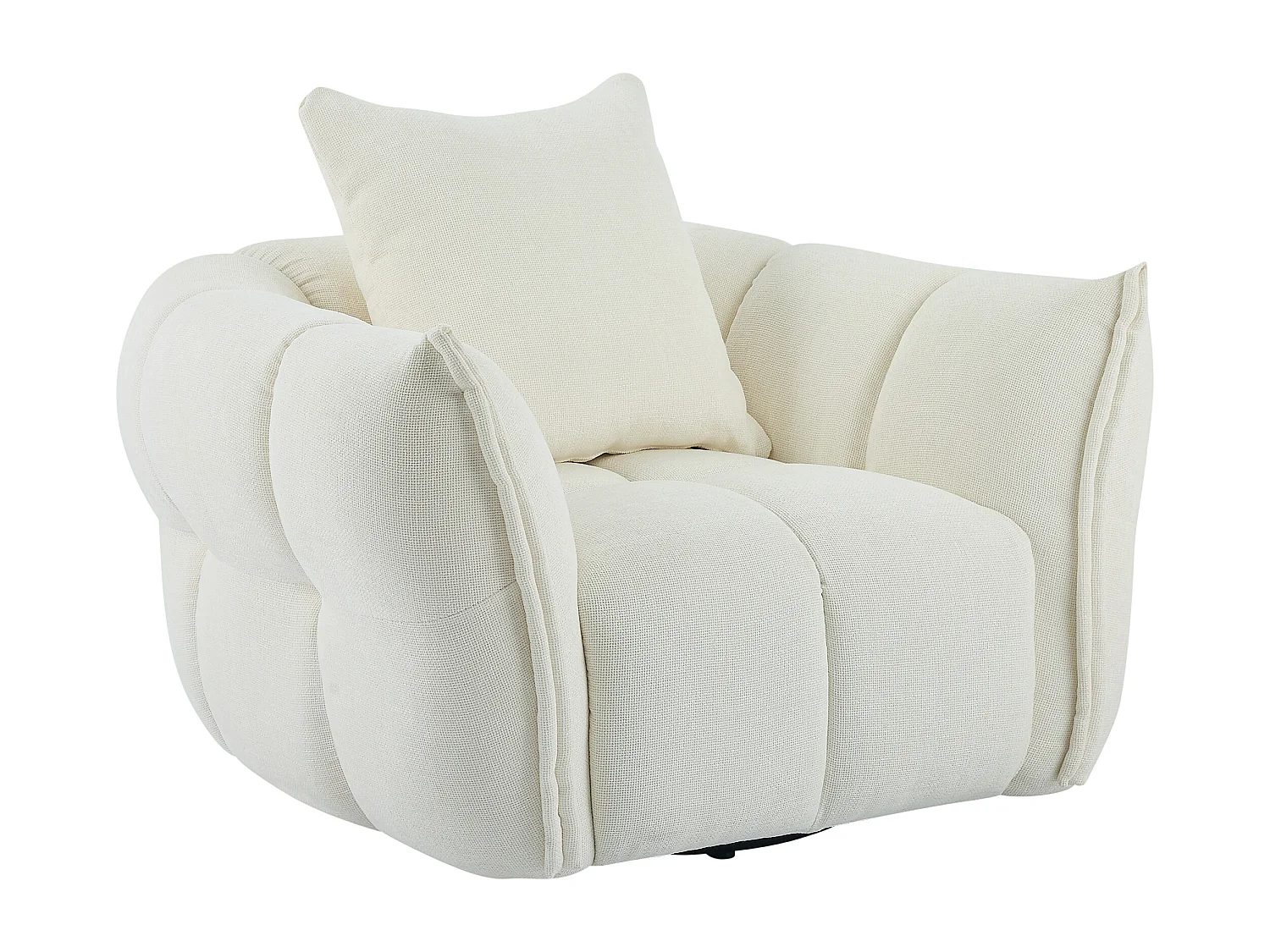 Fauteuil en tissu texturé blanc cassé KIMACA