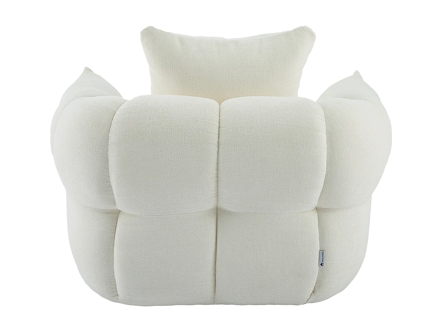 Fauteuil en tissu texturé blanc cassé KIMACA