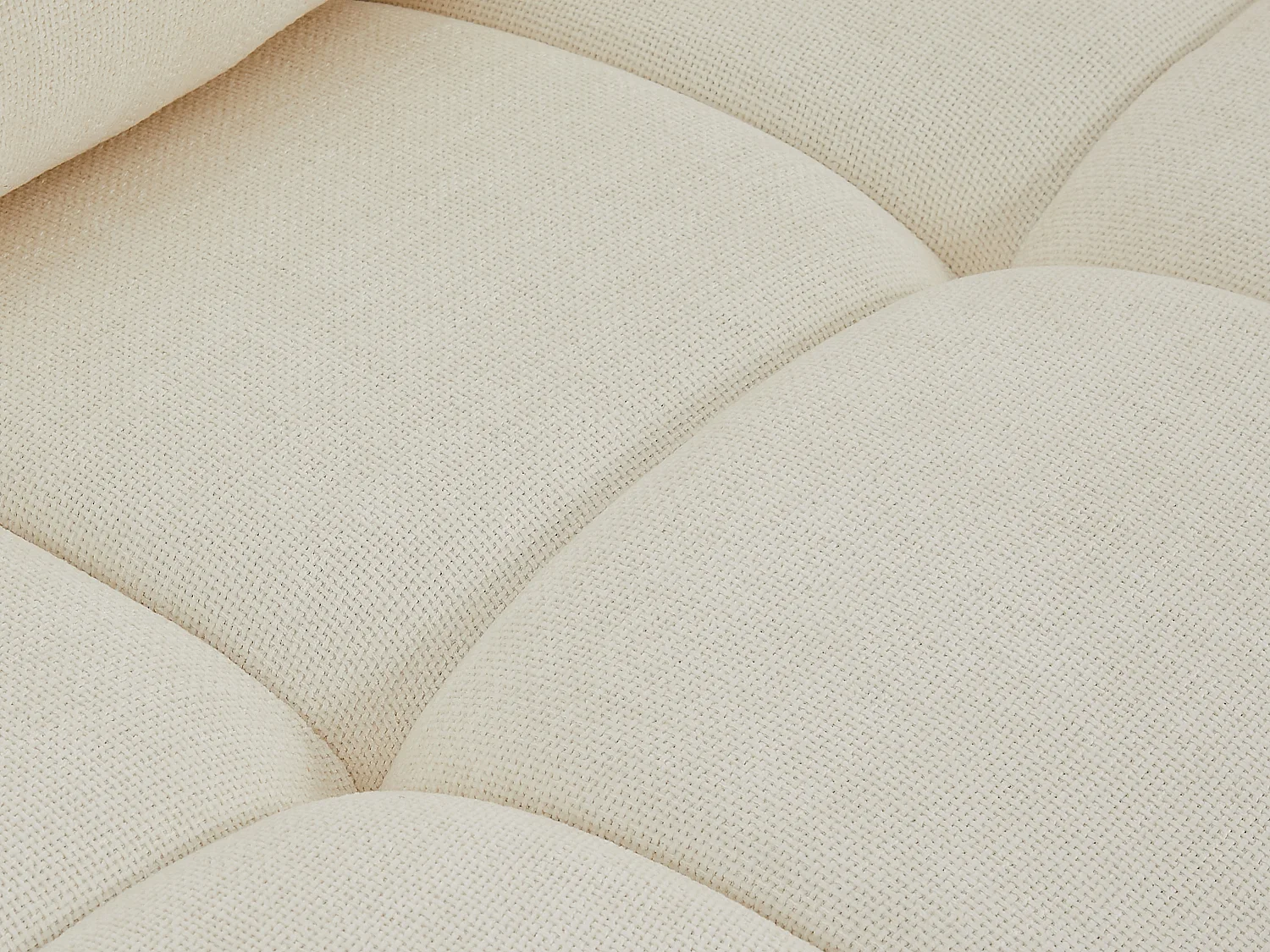 Canapé d'angle gauche avec dossier en tissu chenille beige CLENALI