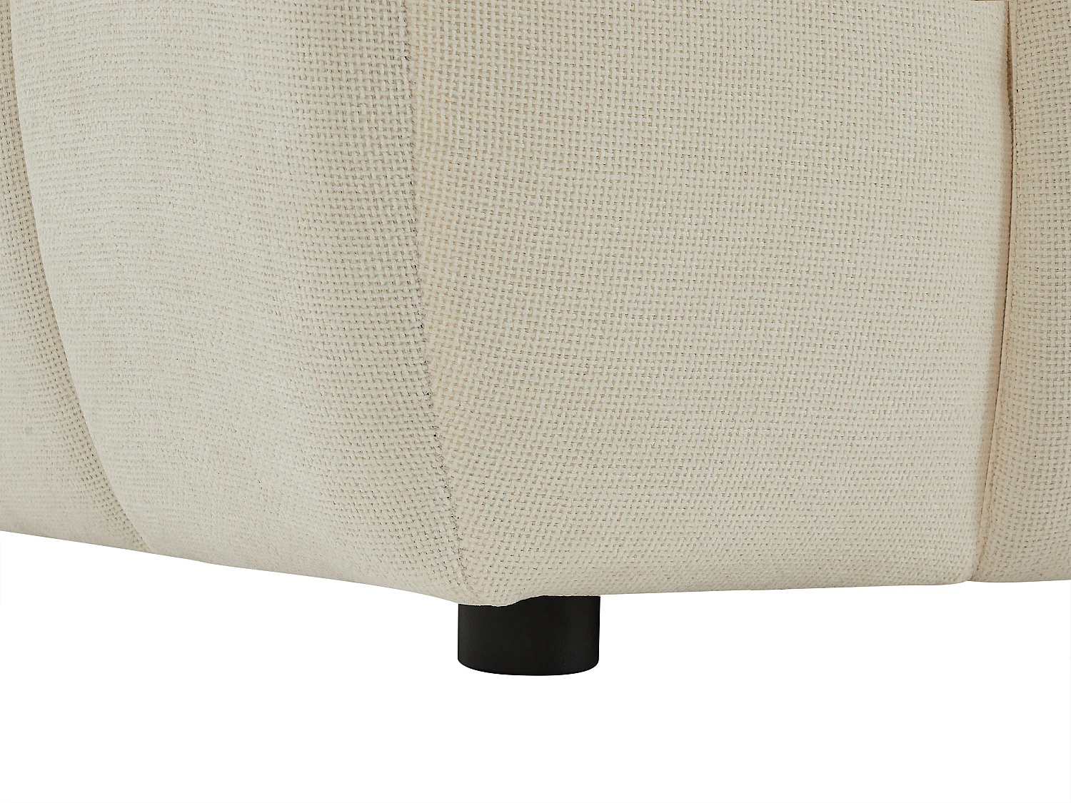 Canapé d'angle gauche avec dossier en tissu chenille beige CLENALI