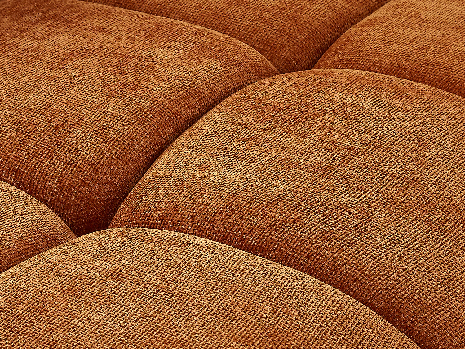 Canapé d'angle droit avec dossier en tissu chenille terracotta CLENALI