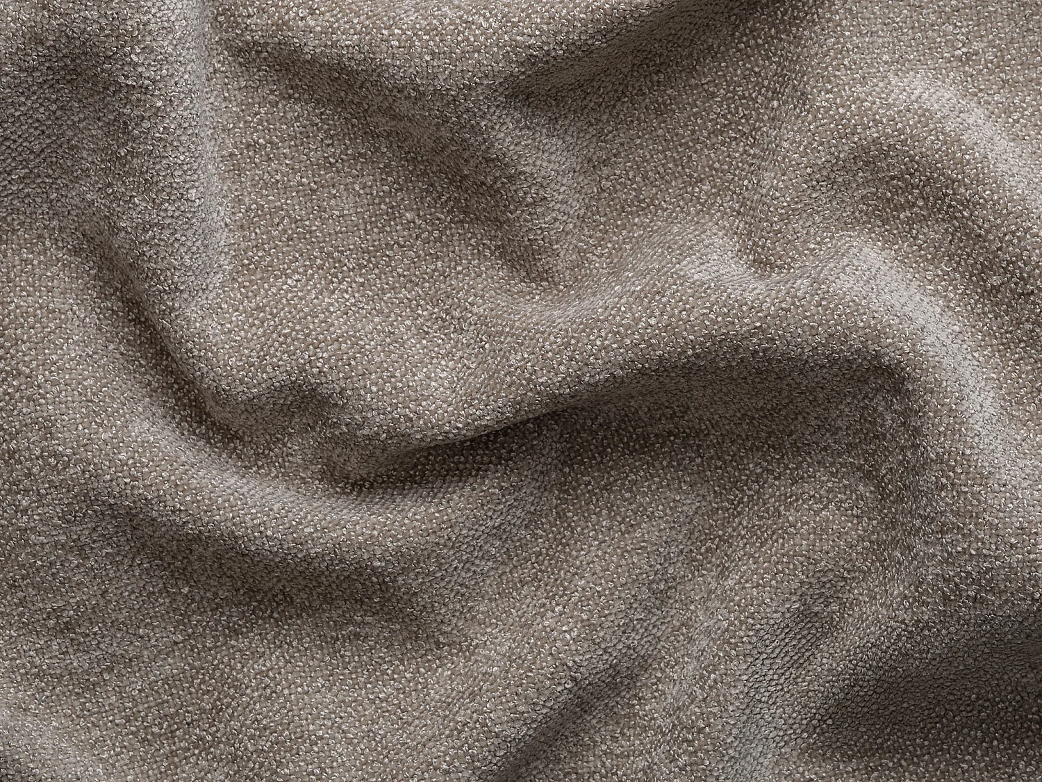 Canapé d'angle gauche en tissu chenille taupe CALESO de Maison Céphy