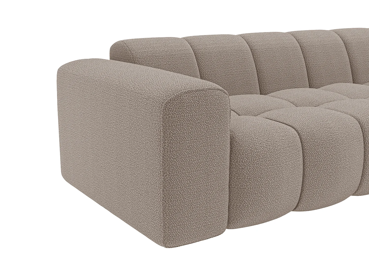 Canapé d'angle droit en tissu chenille taupe CALESO de Maison Céphy