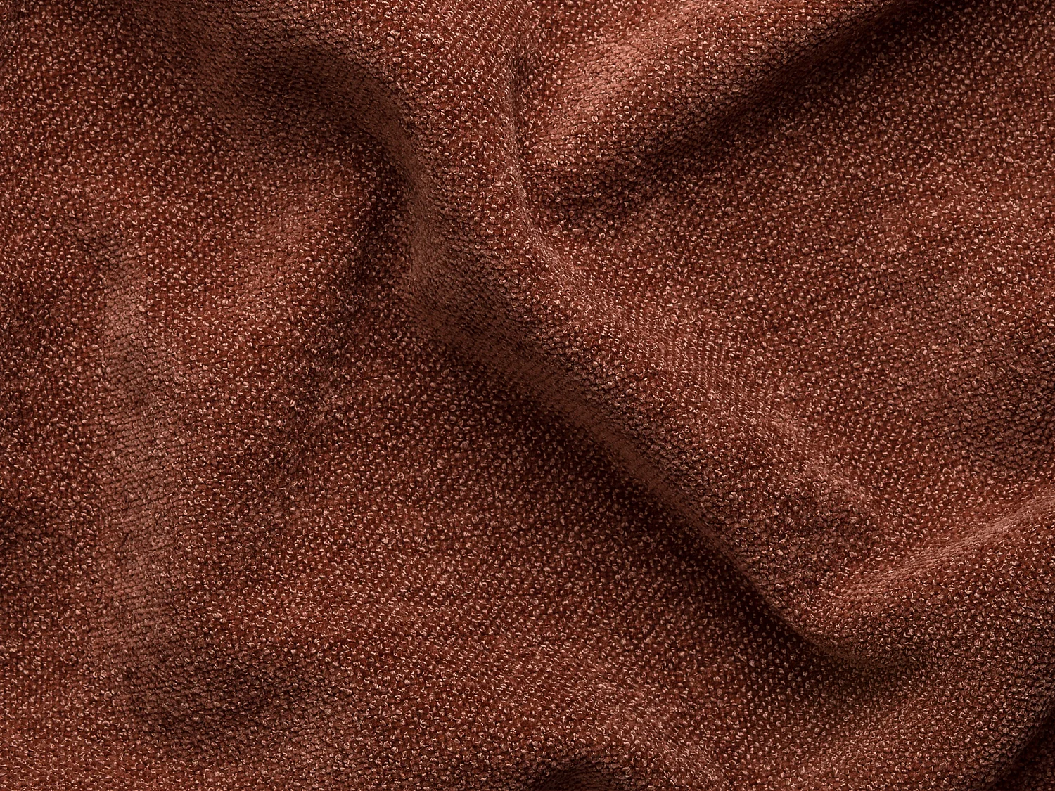 Canapé d'angle droit en tissu chenille terracotta CALESO de Maison Céphy