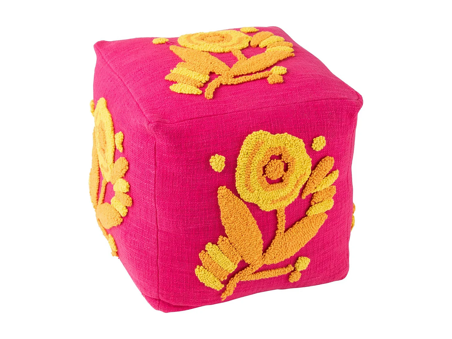 Pouf Fleur en Coton "Levi" 40cm Rose