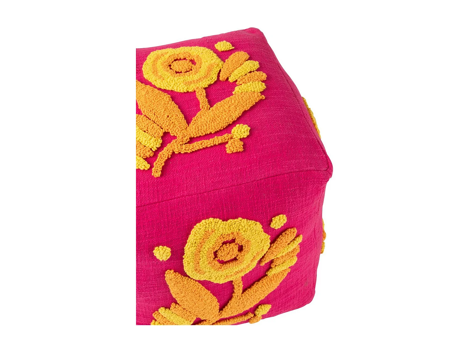 Pouf Fleur en Coton "Levi" 40cm Rose