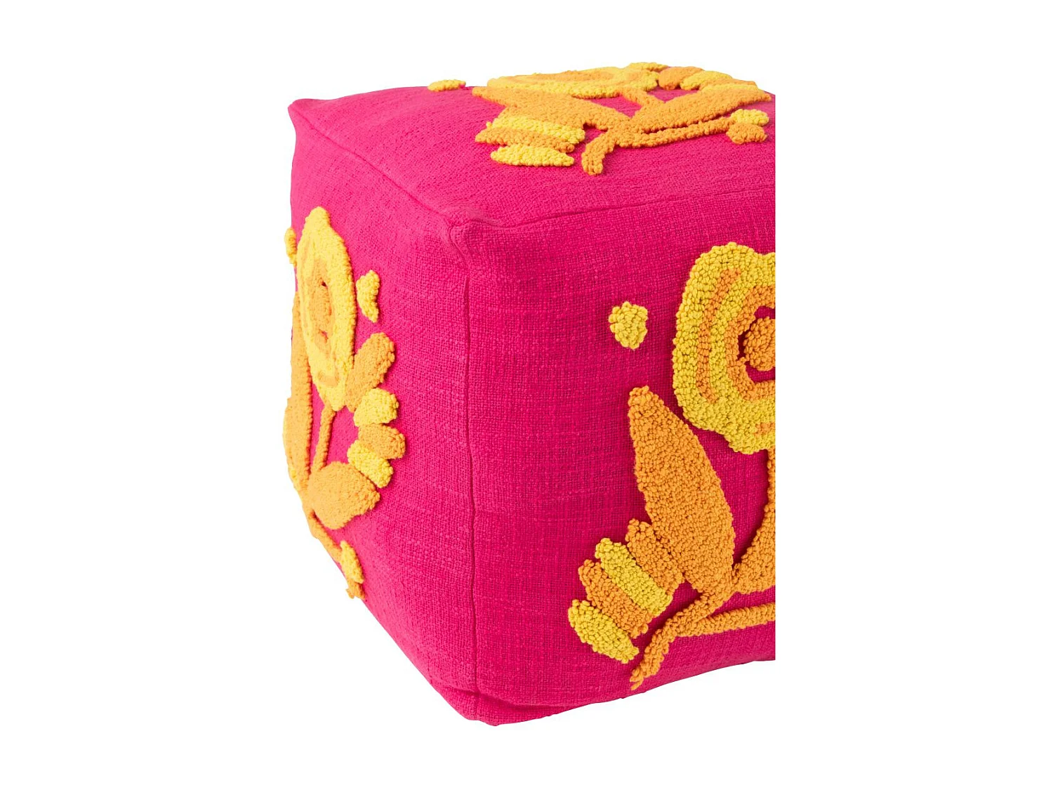 Pouf Fleur en Coton "Levi" 40cm Rose