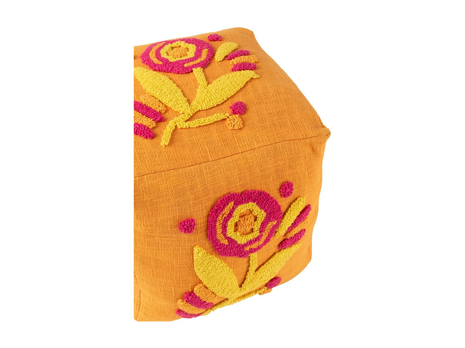 Pouf Fleur en Coton "Levi" 40cm Orange
