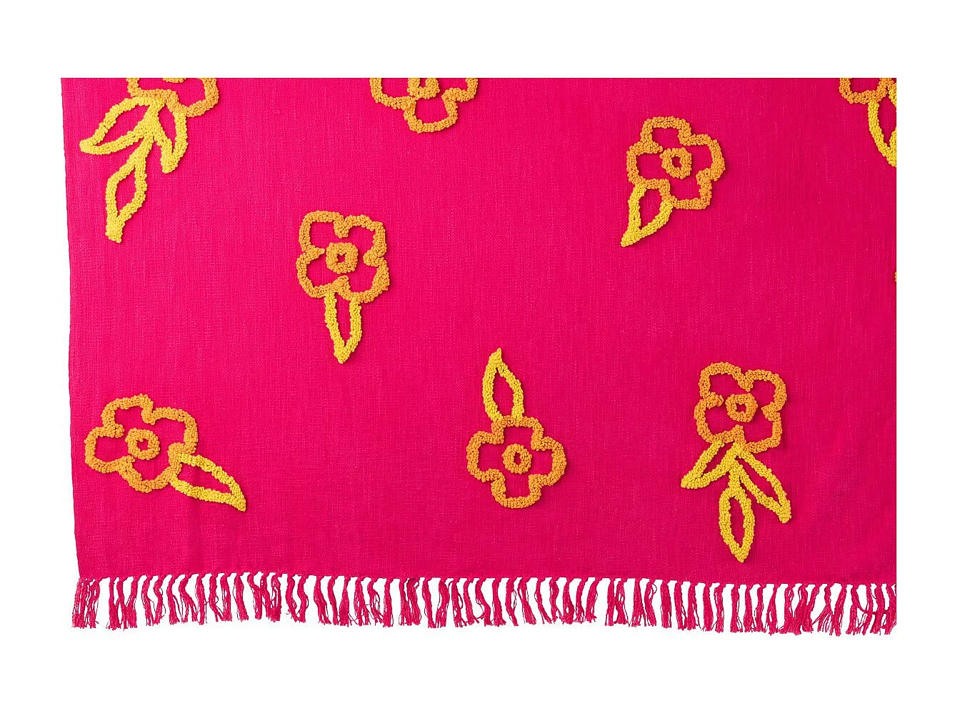 Plaid Fleur en Coton "Levi" 130x180cm Rose