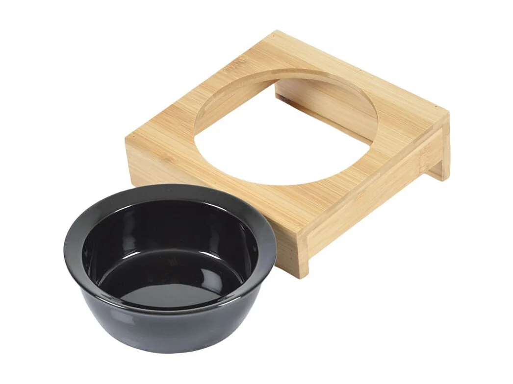 Gamelle en Céramique "Support Bambou" 14cm Noir