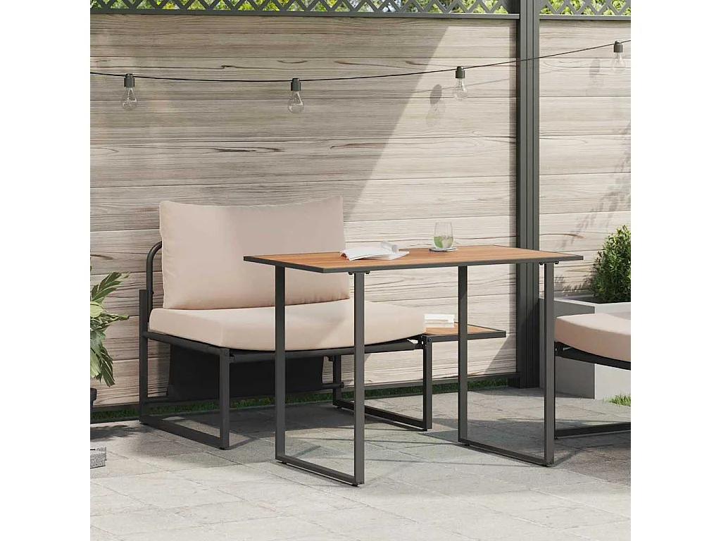 Mobilier de Patio en Acier 2 pièces Taupe Acier